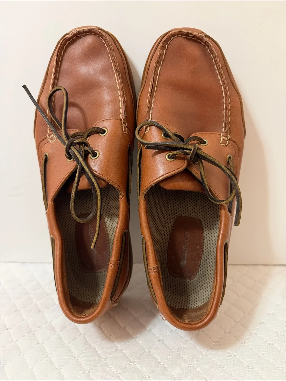 Rockport. Men's Leather Boat/Dock  Shoes in Tan. Size 10.5